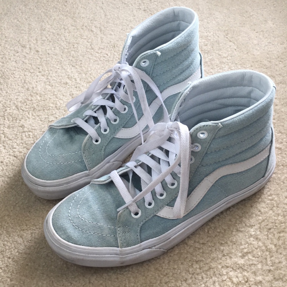 Light blue Sk8-Hi Vans